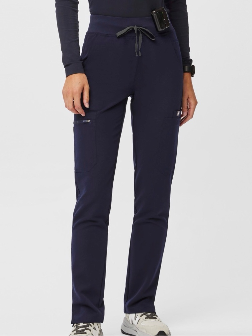 Figs Yola High-Waisted Slim Scrub Pants Navy Blue XL